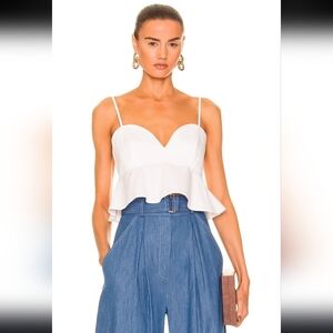 MATTHEW BRUCH Sweetheart Crop Top Scalloped Halter Size 1